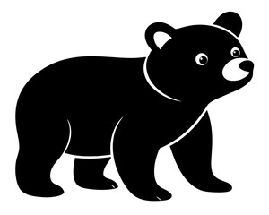 Baby Bear Silhouette Vector Design, Baby Bear SVG, Cute Bear Icon