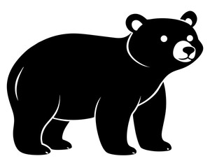Baby Bear Silhouette Vector Design, Baby Bear SVG, Cute Bear Icon