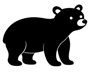 Baby Bear Silhouette Vector Design, Baby Bear SVG, Cute Bear Icon