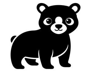 Baby Bear Silhouette Vector Design, Baby Bear SVG, Cute Bear Icon