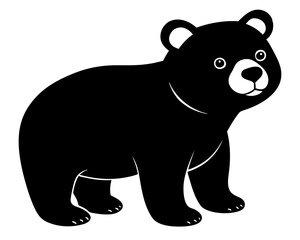 Baby Bear Silhouette Vector Design, Baby Bear SVG, Cute Bear Icon