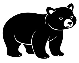 Baby Bear Silhouette Vector Design, Baby Bear SVG, Cute Bear Icon