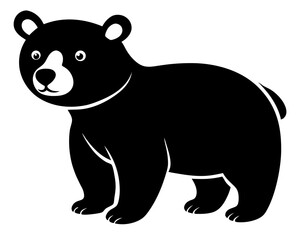 Baby Bear Silhouette Vector Design, Baby Bear SVG, Cute Bear Icon