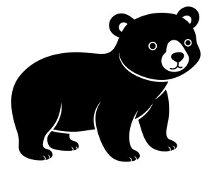 Baby Bear Silhouette Vector Design, Baby Bear SVG, Cute Bear Icon