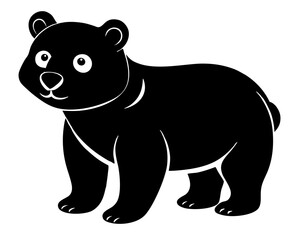Baby Bear Silhouette Vector Design, Baby Bear SVG, Cute Bear Icon