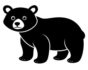 Baby Bear Silhouette Vector Design, Baby Bear SVG, Cute Bear Icon