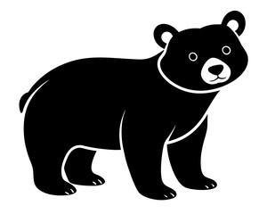 Baby Bear Silhouette Vector Design, Baby Bear SVG, Cute Bear Icon
