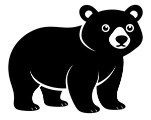 Baby Bear Silhouette Vector Design, Baby Bear SVG, Cute Bear Icon