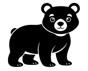 Naklejka premium Baby Bear Silhouette Vector Design, Baby Bear SVG, Cute Bear Icon
