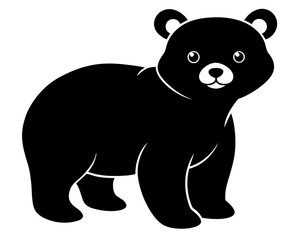 Baby Bear Silhouette Vector Design, Baby Bear SVG, Cute Bear Icon