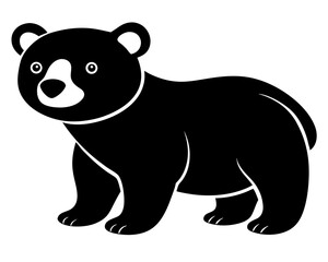 Baby Bear Silhouette Vector Design, Baby Bear SVG, Cute Bear Icon