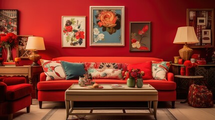 Fototapeta premium accents room living red