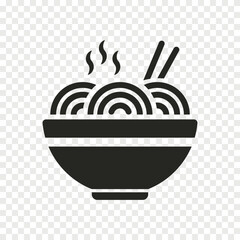 Japanese ramen flat vector icon