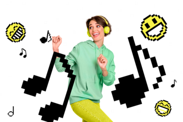 Composite photo collage of hands reach finger index touch heart love relationship feelings like couple date isolated on painted background