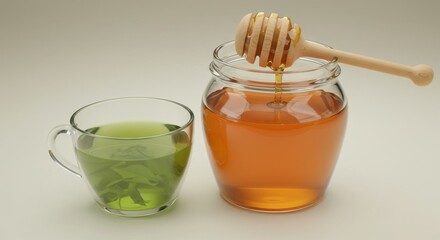 Honey Drizzling into Tea: A Refreshing and Sweet Combination