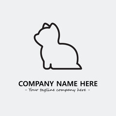 Cat illustration black and white for logo company vector image