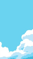 illustration of clouds with detailed shadows in a clear sky. design background and graphics