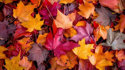 Obraz premium Colorful Autumn Leaves Creating a Warm Atmosphere of Happiness