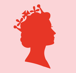 Queen female head silhouette with crown icon.
