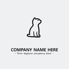 Cat illustration black and white for logo company vector image