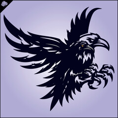 CROW RAVEN MASCOT LOGO. VECTOR. EPS.