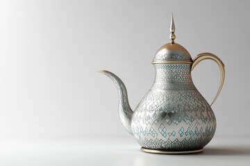 3D Arabic Coffee Pot Isolated and White Background