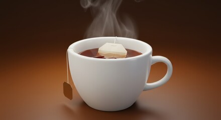 Aromatic Steaming Cup of Tea: A Moment of Tranquility and Warmth