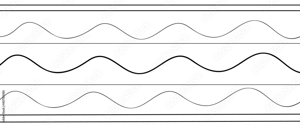 Poster abstract wave lines background. set of many waves lines background. abstract horizontal wavy curve l