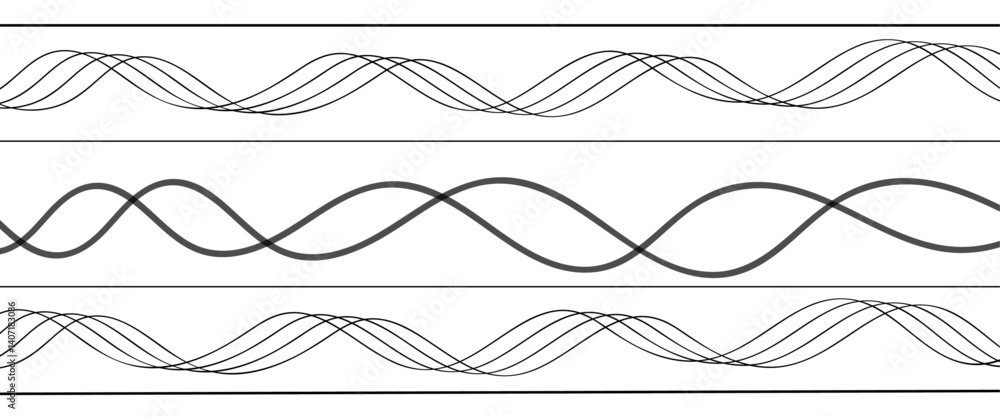Poster abstract wave lines background. set of many waves lines background. abstract horizontal wavy curve l