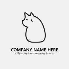 Cat illustration black and white for logo company vector image