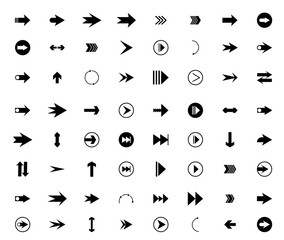 Vector arrow icon set navigation symbol black direction guide