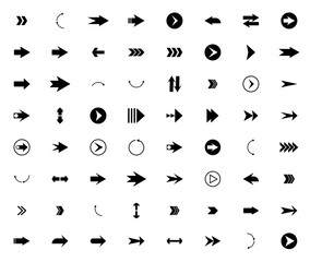 Arrow icon vector navigation set symbol direction black minimal