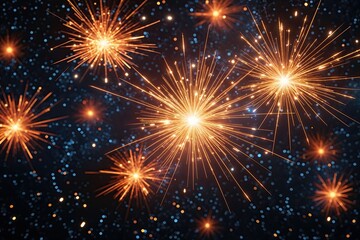 Fototapeta premium Dynamic Radiance of Luminous Fire Clusters in Cosmic Darkness