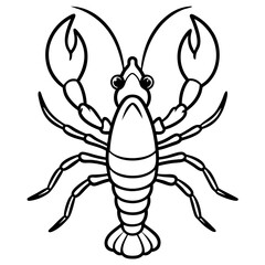 Minimalist Lobster Line Art Vector