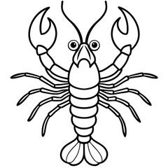 Minimalist Lobster Line Art Vector
