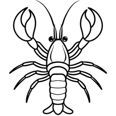 Minimalist Lobster Line Art Vector