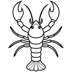 Minimalist Lobster Line Art Vector