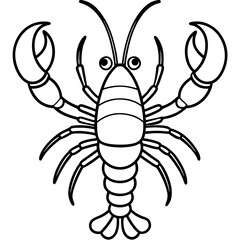 Minimalist Lobster Line Art Vector