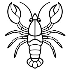 Minimalist Lobster Line Art Vector
