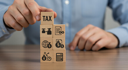Tax Management with Wooden Blocks, Navigating Taxes: Effective Strategies for Financial Management