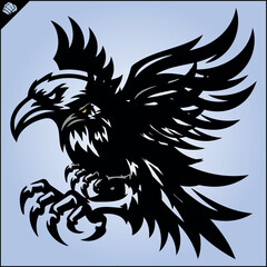CROW RAVEN MASCOT LOGO. VECTOR. EPS.