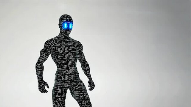 Figure made of binary code, code lines, code flow, flowchart programming, data flow, Code Visualization