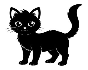 Kitten Silhouette Vector Design, Kitten SVG, Cute Cat Icon