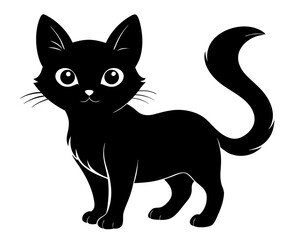 Kitten Silhouette Vector Design, Kitten SVG, Cute Cat Icon