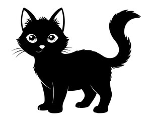 Kitten Silhouette Vector Design, Kitten SVG, Cute Cat Icon