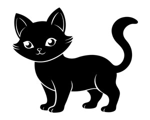 Kitten Silhouette Vector Design, Kitten SVG, Cute Cat Icon