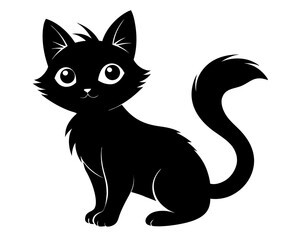 Kitten Silhouette Vector Design, Kitten SVG, Cute Cat Icon
