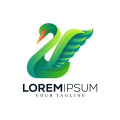 Obraz premium Abstract swan logo design