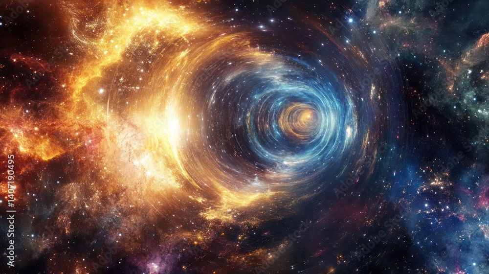 Canvas Prints a vibrant swirling vortex of color and light through space