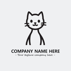 Cat illustration black and white for logo company vector image